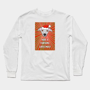 Whippet Dog Christmas Greeting Long Sleeve T-Shirt